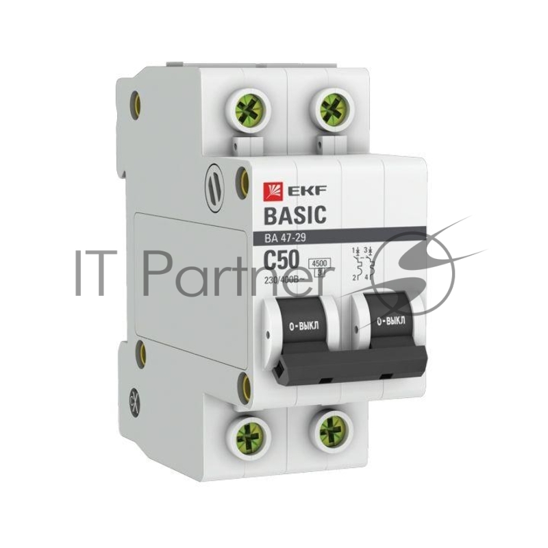 Выключатель автоматический EKF mcb4729-2-50C 2P 50А (C) 4,5кА ВА 47-29 Basic