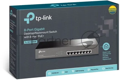 Коммутатор TP-Link TL-SG1008MP 8-портовый настольный/монтируемый в стойку гигабитный коммутатор с 8 портами PoE+