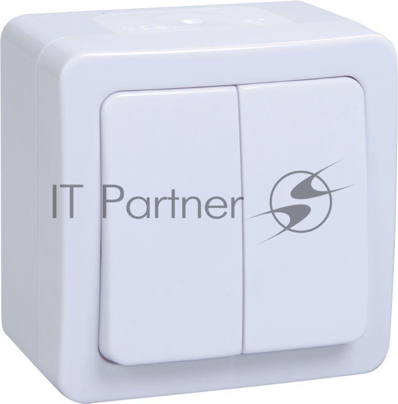Выкл 2кл о/у IP54 (цвет клавиши:белый) ГЕРМЕС PLUS IEK EVMP20-K01-10-54-EC ВС20-2-0-ГПБ