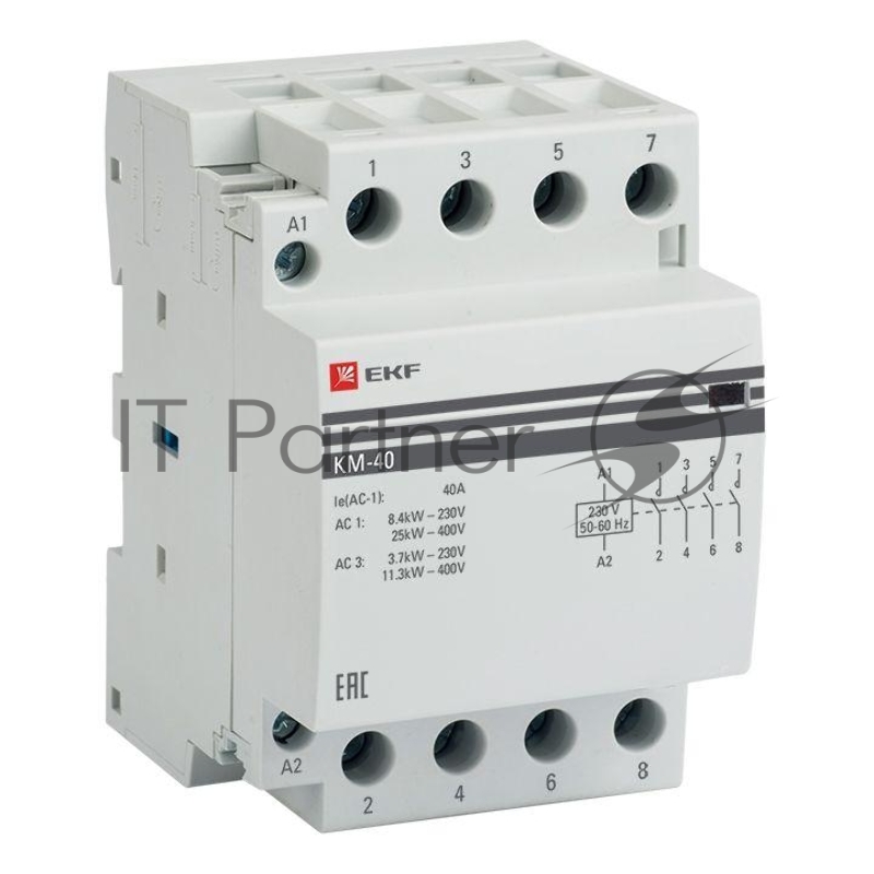Контактор модульный EKF km-3-40-40 КМ 40А 4NO (3 мод.) PROxima