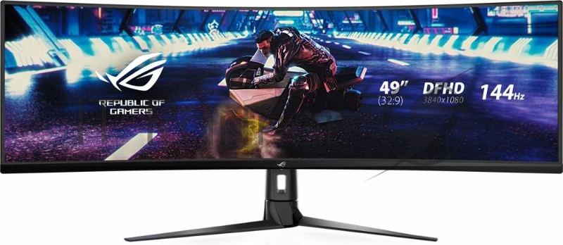 Монитор 49" ASUS ROG Strix XG49VQ VA 3840x1080, 144 Гц, 4 мс, 32:9, 450 кд/м², 2xHDMI, DisplayPort, изогнутый экран, Flicker Free, Low Blue Light, черный