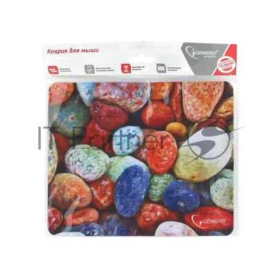 Коврик для мыши Gembird MP-STONES, рисунок "камни", размеры 220x180x1мм, полиэстер/резина