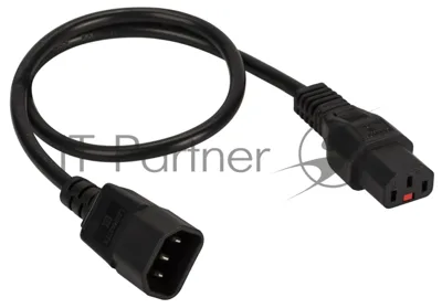 Шнур питания Lanmaster с блокировкой C13-C14, 3х0.75, 220В, 10А, черный, 1.8 метра