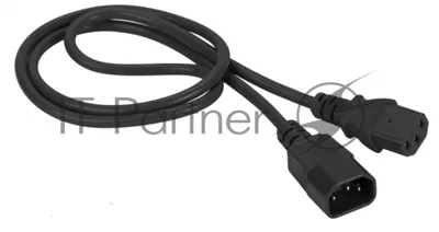 Шнур питания Lanmaster C13-C14, 3х0.75, 220В, 10А, черный, 1.5 метра
