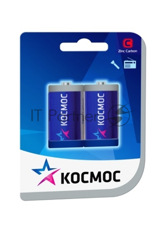 Батарейка солевая Космос R14, 2xBL