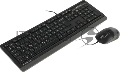 Комплект клавиатура+мышь A4Tech FStyler F1010 проводной, USB, 1600 DPI, чёрный/серый