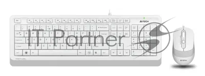 Комплект клавиатура+мышь A4Tech FStyler F1010 проводной, USB, 1600 DPI, белый/серый