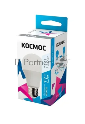 Лампа светодиодная Космос LED BASIC A60 13Вт 220В E27 4500К