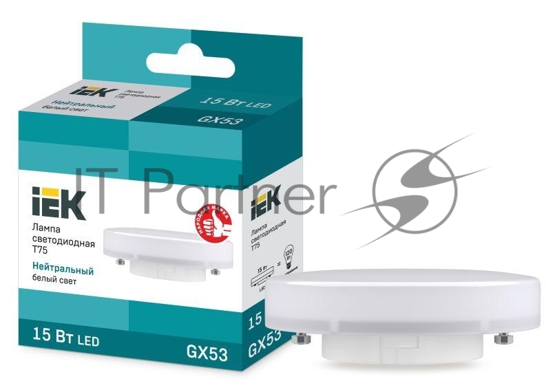 Лампа светодиодная IEK LLE-T80-15-230-40-GX53 ECO T75 таблетка 15Вт 230В 4000К GX53