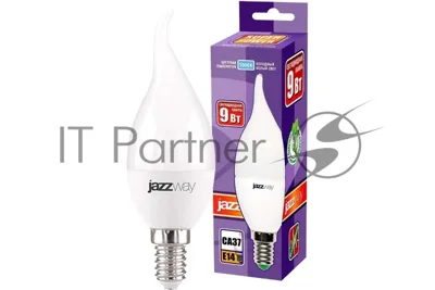 Лампа светодиодная JazzWay PLED-SP CA37 9Вт свеча 5000К холодный белый E14 820лм 230В