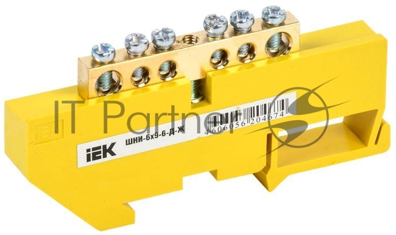 Шина PE "земля" на DIN-изоляторе ШНИ-6х9-6-Д-Ж IEK YNN10-69-6D-K05