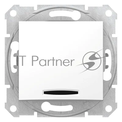 Механизм выключателя 1-кл. СП Sedna 10А IP20 с син. индик. бел. SchE SDN1400121