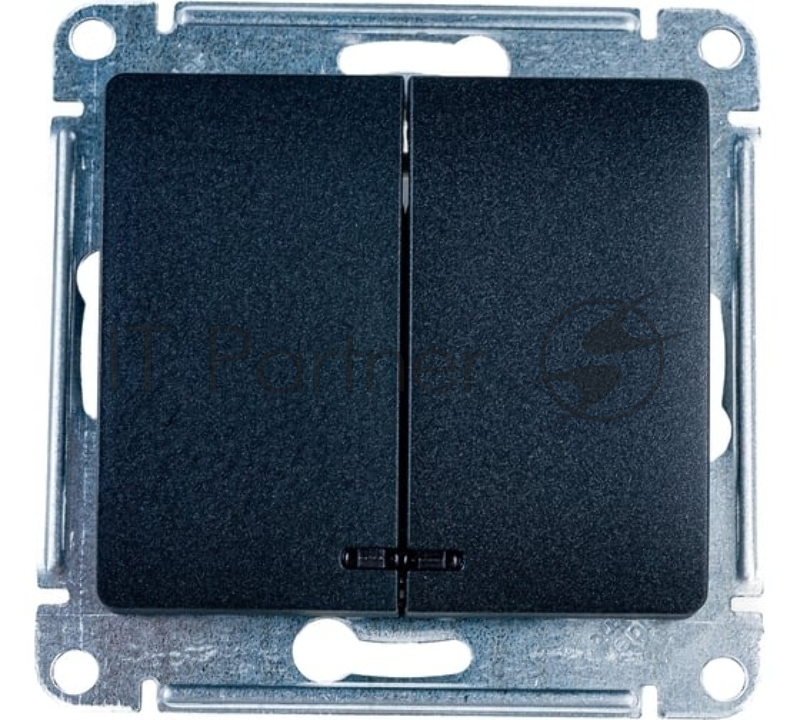 Механизм выключателя 2-кл. СП Glossa 10А IP20 10AX с подсветкой антрацит SchE GSL000753