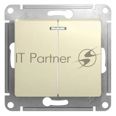 Механизм выключателя 2-кл. СП Glossa 10А IP20 10AX с подсветкой беж. SchE GSL000253