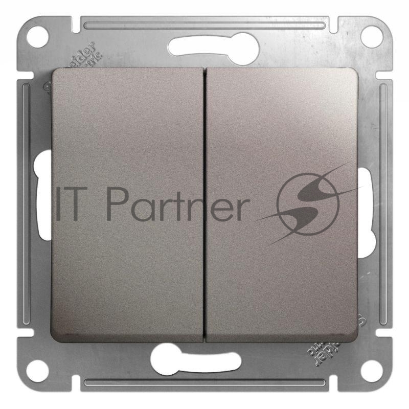 Механизм выключателя 2-кл. СП Glossa сх.5 10А IP20 10AX платина SchE GSL001251