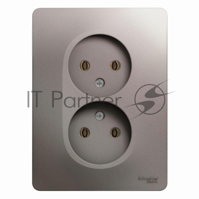 Розетка 2-м СП Glossa 16А IP20 без заземл. в сборе платина SchE GSL001220