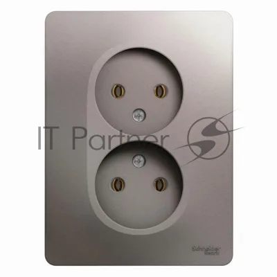 Розетка 2-м СП Glossa 16А IP20 без заземл. в сборе платина SchE GSL001220