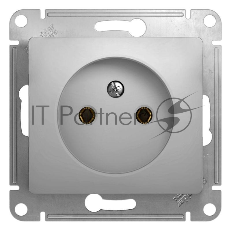 Механизм розетки 1-м СП Glossa 16А IP20 без заземл. алюм. SchE GSL000341