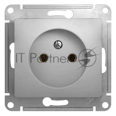 Механизм розетки 1-м СП Glossa 16А IP20 без заземл. алюм. SchE GSL000341