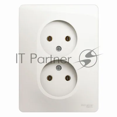 Розетка 2-м СП Glossa 16А IP20 без заземл. в сборе перламутр SchE GSL000620