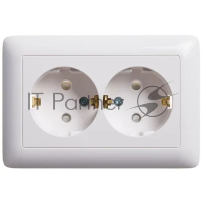 Розетка 2-м СП Хит 16А защ. шторки с заземл. бел. SchE RS16-231-B