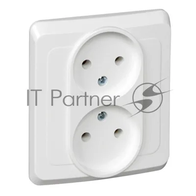Розетка 2-м СП Этюд 16А IP20 без заземл. бел. SchE PC16-005B