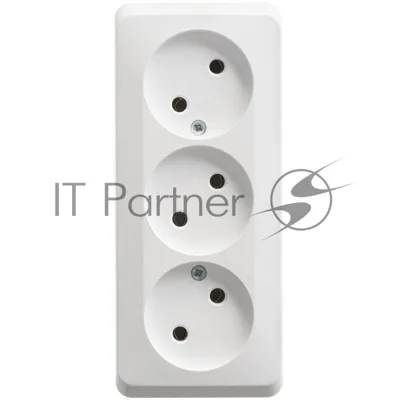 Розетка 3-м ОП Этюд 16А IP20 без заземл. без защ. шторок белый SchE PA16-009B