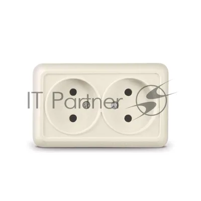 Розетка 2-м ОП Олимп 16А IP20 беж. Universal Б-О0102