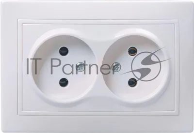 Розетка 2-м СП Кварта 10А IP20 без заземл. белый IEK ERK23-K01-10-DM