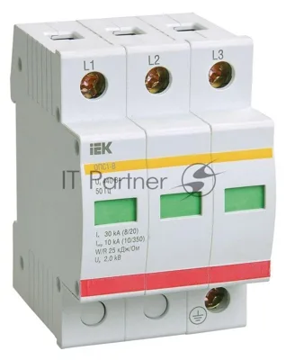Ограничитель перенапряжения ОПС1-C 3P IEK MOP20-3-C