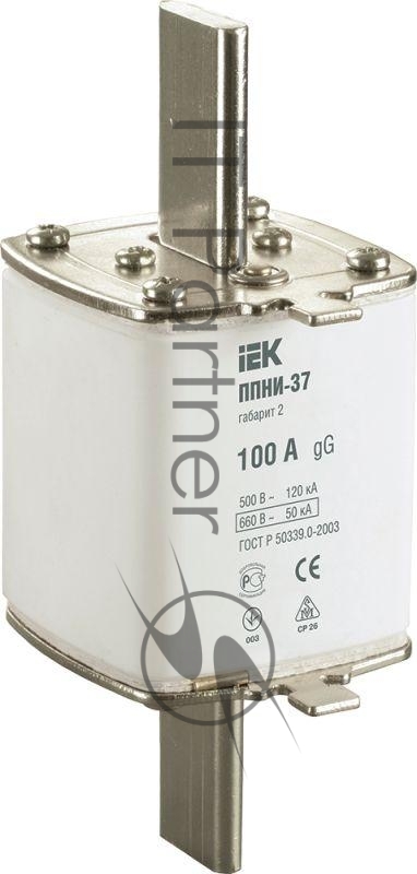 Вставка плавкая ППНИ-37 100А габарит 2 IEK DPP40-100