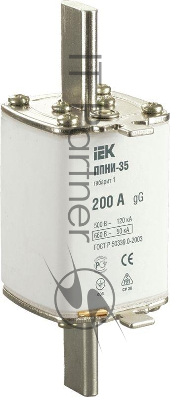 Вставка плавкая ППНИ-35 200А габарит 1 IEK DPP30-200