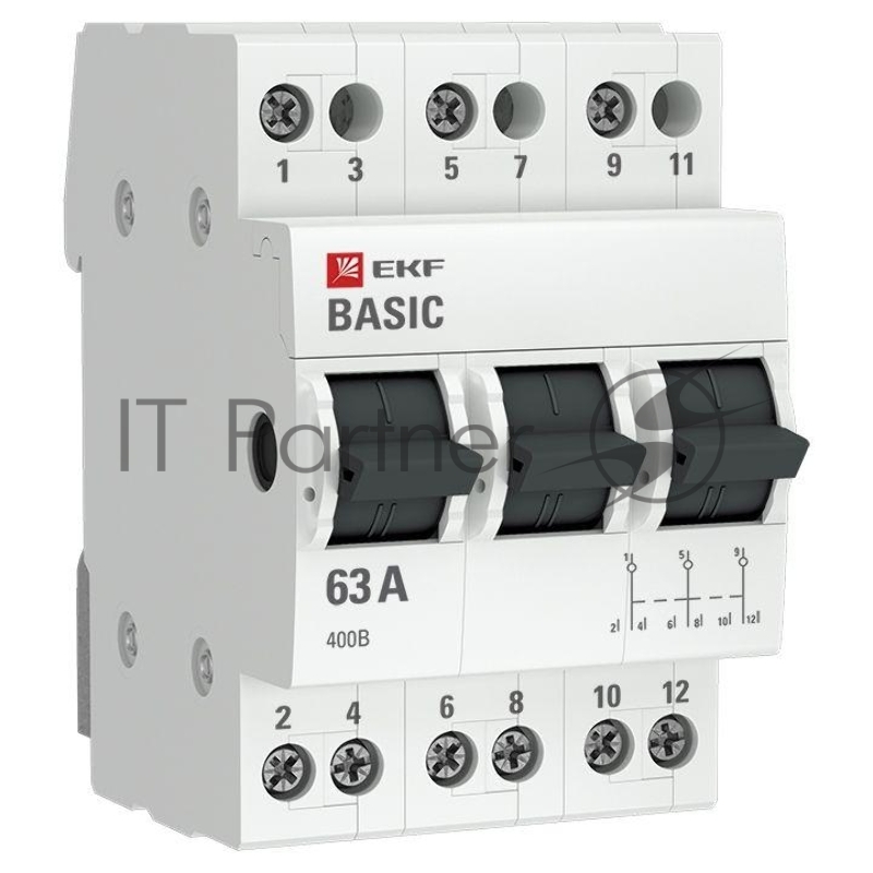 Переключатель трехпозиционный 3п 63А Basic EKF tps-3-63