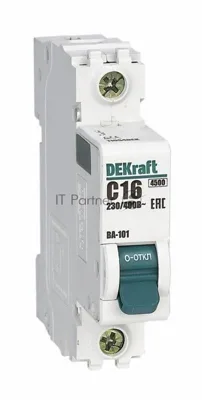 Выключатель автоматический модульный DEKraft 1п B 10А 4.5кА ВА-101 11005DEK