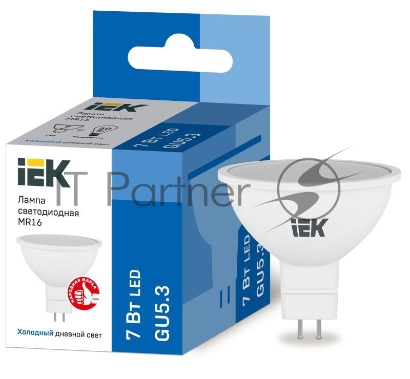 Лампа светодиодная IEK LLE-MR16-7-230-65-GU5 ECO MR16 софит 7Вт 230В 6500К GU5.3