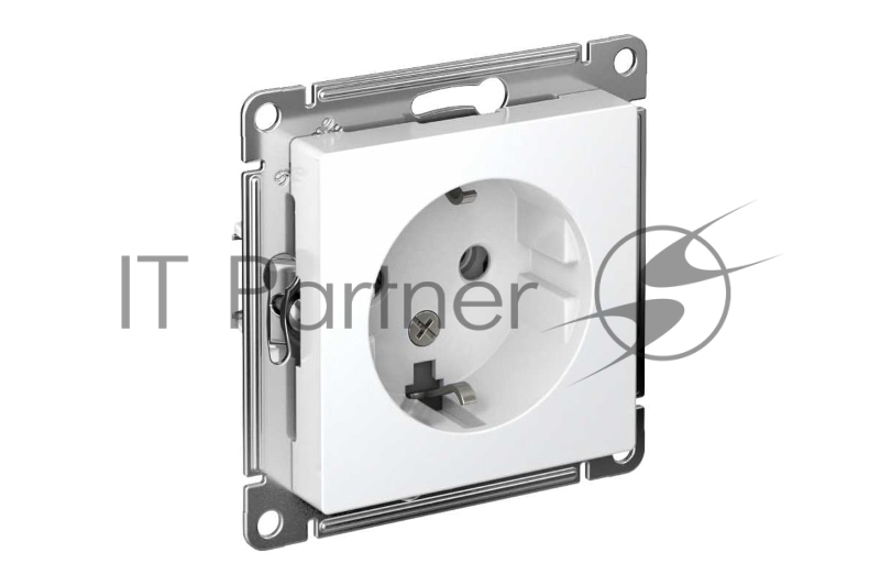 Механизм розетки 1-м СП AtlasDesign с заземл. 16А белый, SchE ATN000143