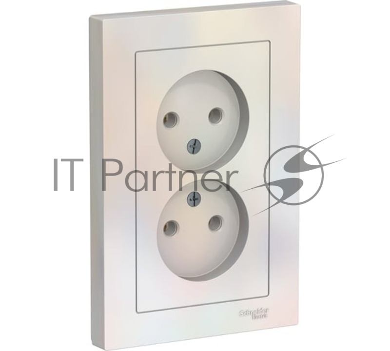 Розетка 2-м AtlasDesign без заземл. 16А в сборе жемчуг SchE ATN000420