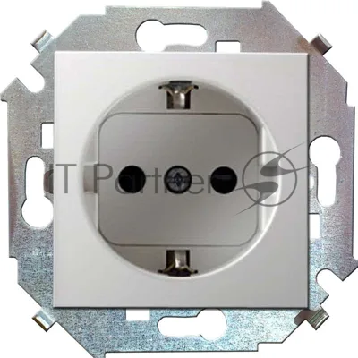 Механизм розетки 1-м СП Simon15 защ. шторки с заземл. белый Simon 1591443-030