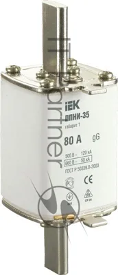 Вставка плавкая ППНИ-35 80А габарит 1 IEK DPP30-080