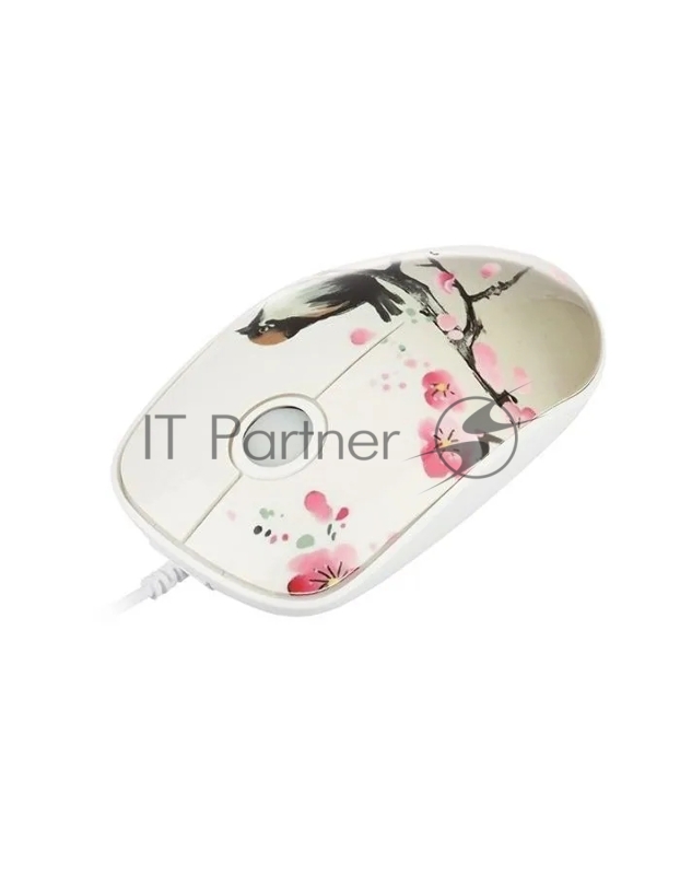Мышь проводная Qumo Office M43 Serenity белый, 1000 dpi, USB, кнопки - 3
