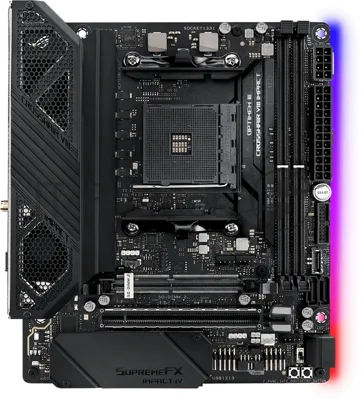 Материнская плата ASUS ROG CROSSHAIR VIII IMPACT, AM4, AMD X570, 2xDDR4, 4xSATA, 2xM.2, 1xPCIe 4.0 x16, 1x1Gb LAN, Wi-Fi 6, Bluetooth 5.0, 1xUSB-C 10Gbps, 5xUSB-A 10Gbps, 2xUSB-A 5Gbps, 7.1, Mini-DTX