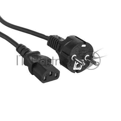 Кабель питания ExeGate Power PC-1,8P (Евровилка Schuko->С13) VDE-250V-3*1.0-CU, 10A, черный, 1.8м