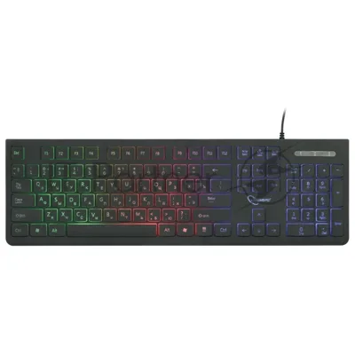 Клавиатура проводная с подсветкой Gembird KB-250L, USB, черный, 104 клавиши, подсветка Rainbow, шоколадный тип клавиш, кабель 1.5м