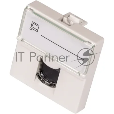 Вставка Mosaic 45x45, RJ-45 UTP, кат.6, со шторкой и увеличенным окном маркировки, белая