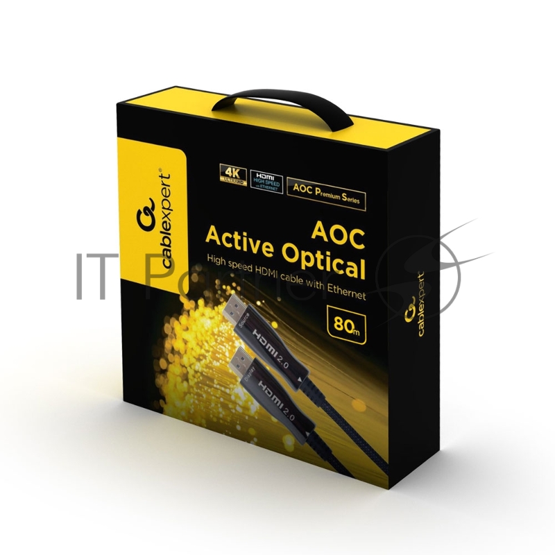 Активный оптический кабель Cablexpert HDMI, 80м, v2.0, 19M/19M, AOC Premium Series, позол.разъемы, экран, коробка
