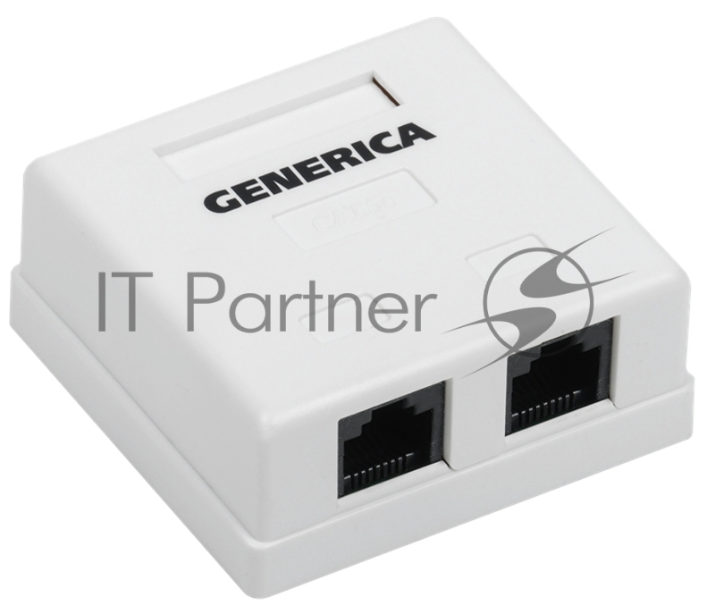 Розетка компьютерная информационная настенная RJ45 кат. 5Е UTP 2 порта GENERICA